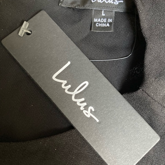 Lulus Black Shift Dress - NWT - Never Worn Size Large - Black Cocktail Dress - Picture 3 of 3